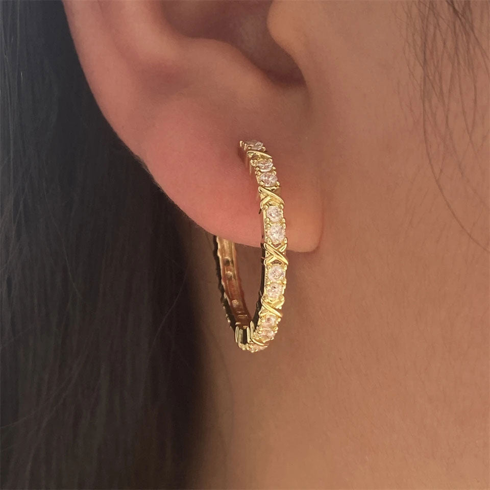 Aurelisse | Zirkonia Risti Korvakorut 18K Kulta