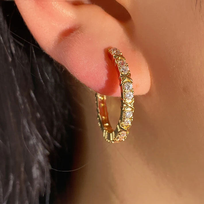 Aurelisse | Zirkonia Risti Korvakorut 18K Kulta