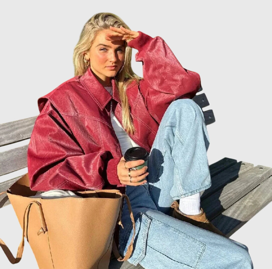 Faye™ - Ylipitkä Nahkatakki
