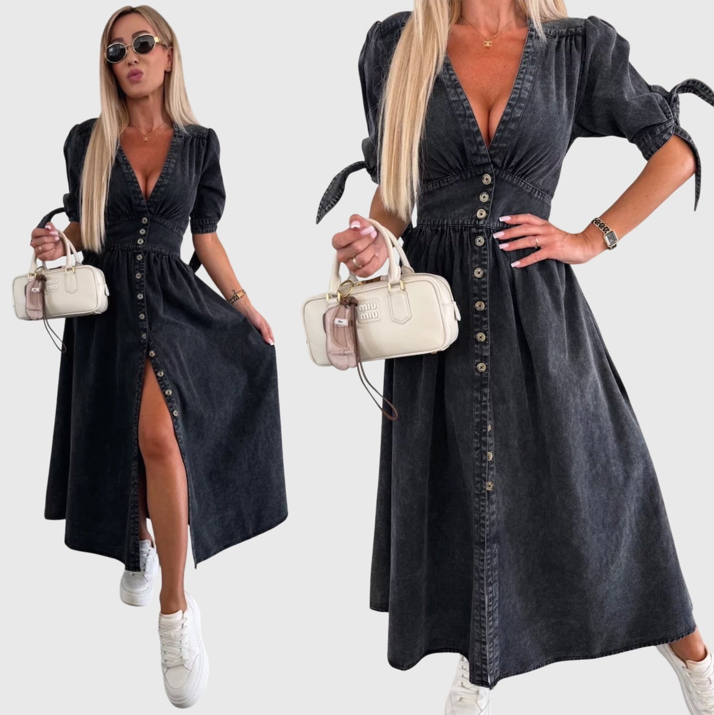 Sophia™ | Tyylikäs Denim-mekko