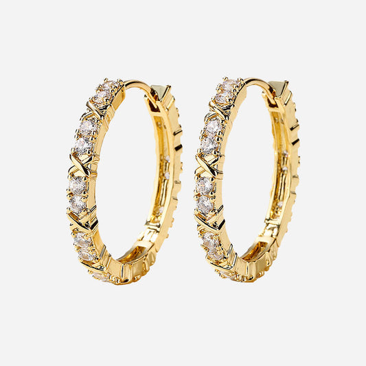 Aurelisse | Zirkonia Risti Korvakorut 18K Kulta