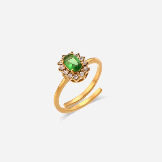 Amaryelle | Vihreä Zirkonia Sormus 18K Kulta